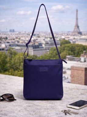Lipault Purple Nylon Travel Crossbody Adjustable Strap